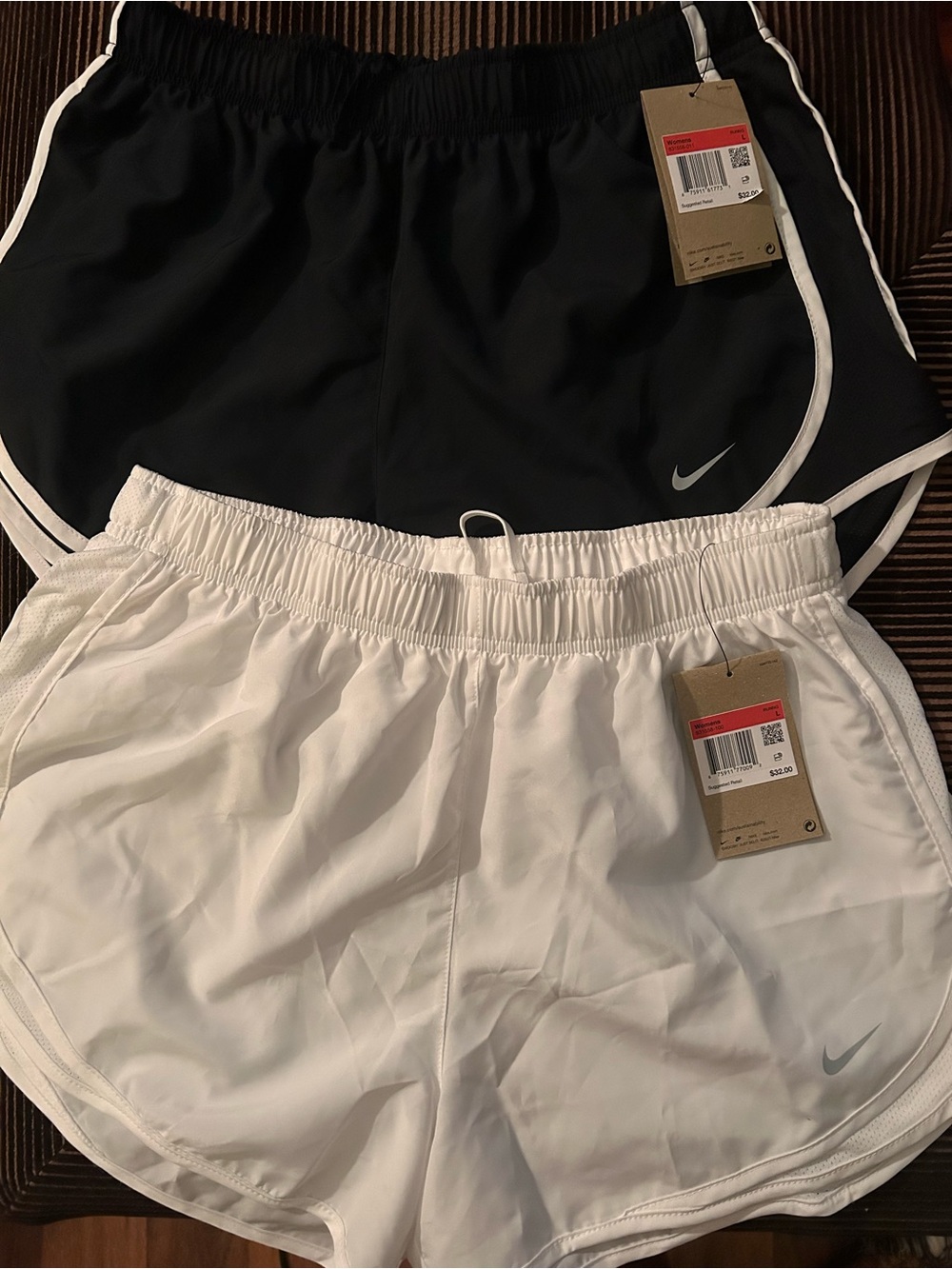 Nike Women’s Black and White Athletic Training Shorts - 2 Pack